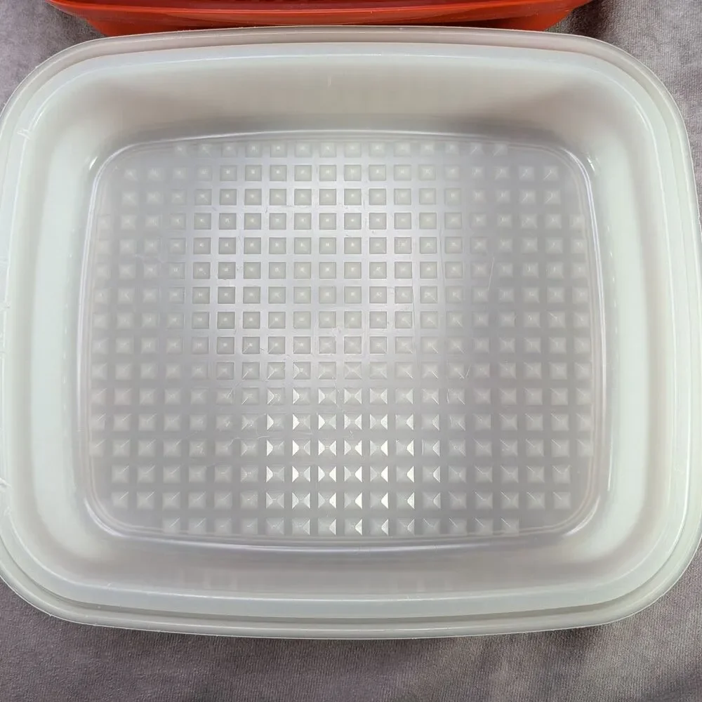 Vintage Tupperware Season Serve Large Marinade Container Red & Sheer 1294-6